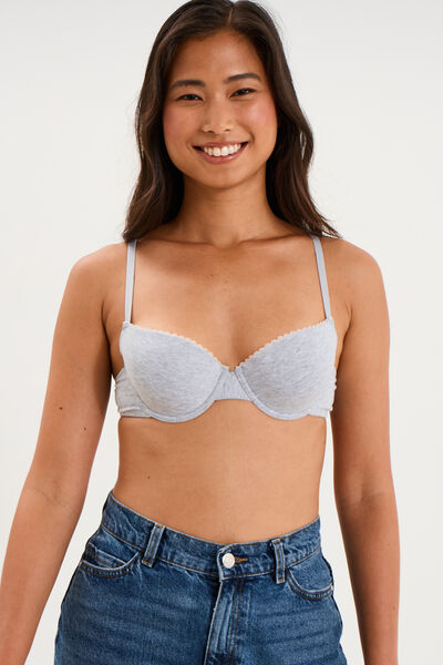 Soutien-gorge padd&eacute; embo&icirc;tant gris clair femme