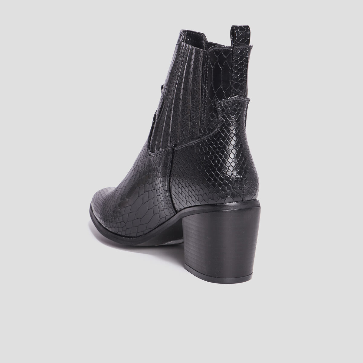 Bottines En Cuir Croco «Freelance» - Taille 37 - Noir - Occasion
