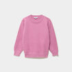 Pull mailles duveteuses manches longues rose poudr&eacute;e fille