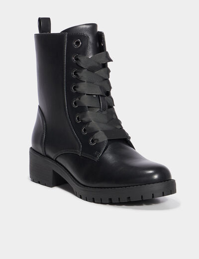 Boots avec lacets et talons noir femme
