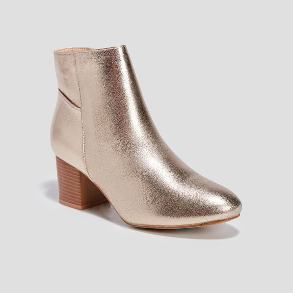 Bottines à talons métallisées jaune or femme