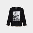 T-shirt manches longues coton noir gar&ccedil;on