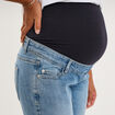 Jeans grossesse slim 7/8&egrave;me avec bandeau denim double stone femme maternit&eacute;