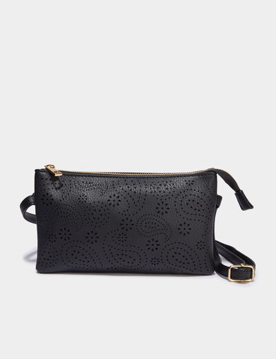 Sac pochette d&eacute;tails ajour&eacute;s noir femme