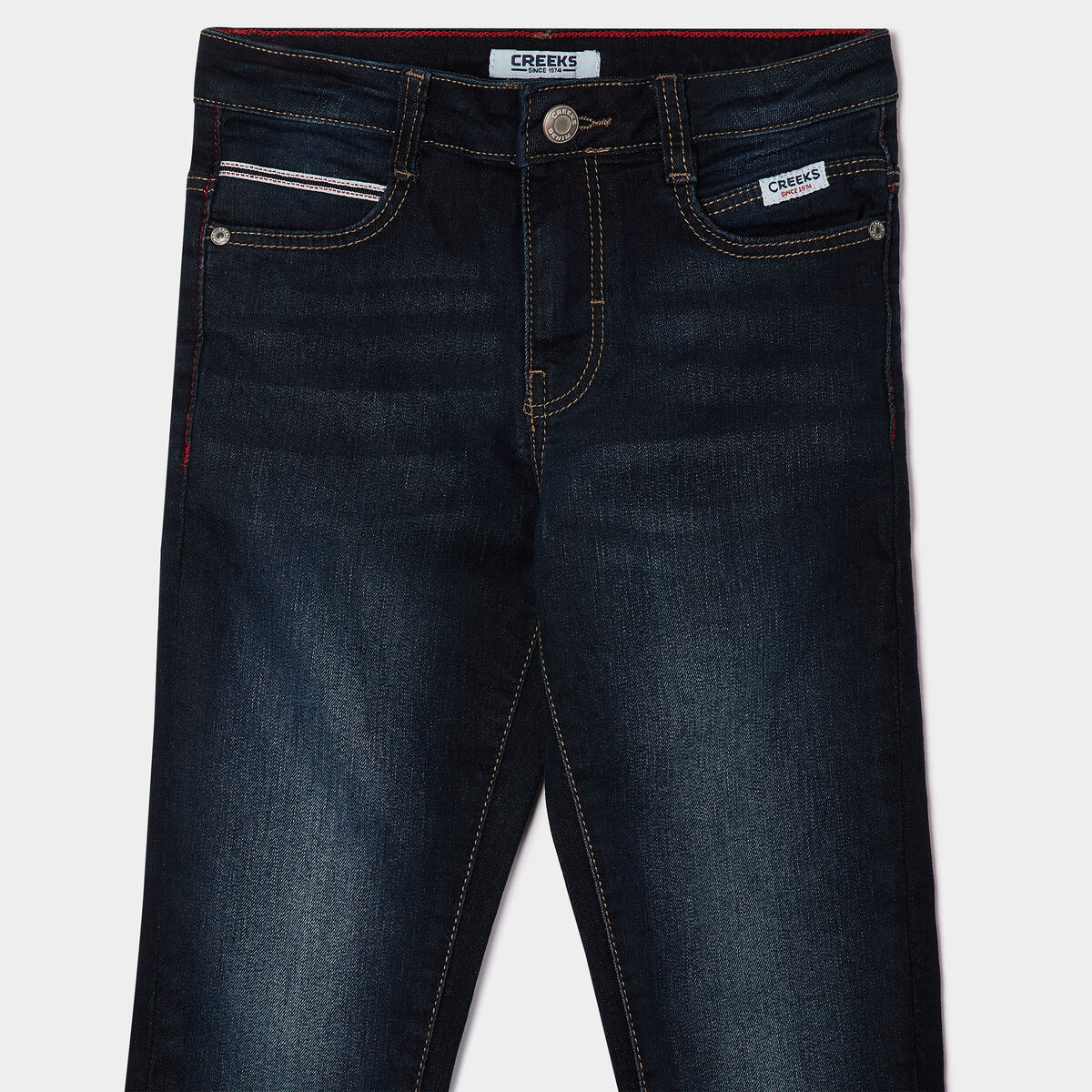 Jeans skinny taille ajustable Creeks denim brut garçon