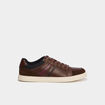Baskets basses &agrave; lacets marron fonc&eacute; homme