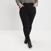 Pantalon skinny taille haute noir femme grande taille