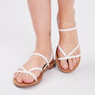Sandales plates blanc femme
