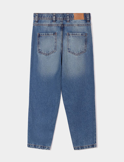 Jeans regular patchs coton Creeks denim double stone garçon