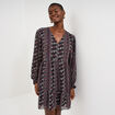 Robe fluide manches longues noir femme