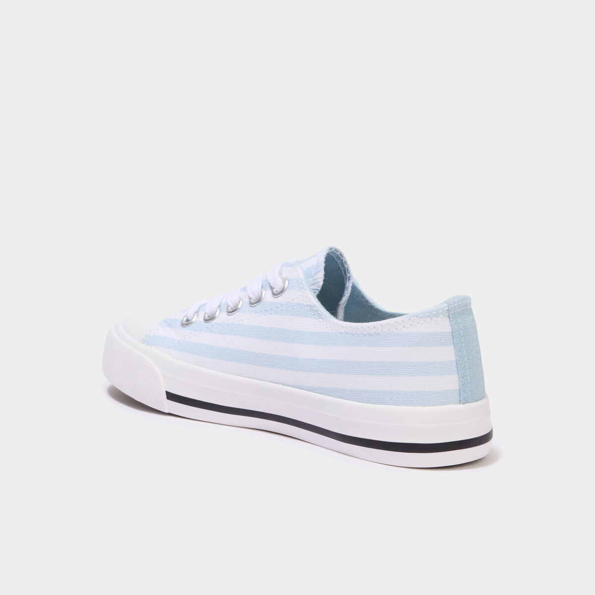 Tennis basses en toile bout renforc&eacute; bleu fille