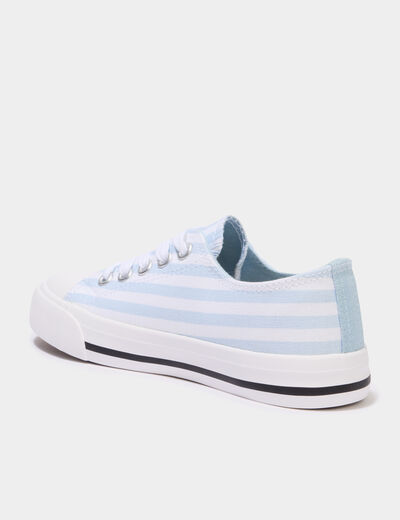 Tennis basses en toile bout renforc&eacute; bleu fille