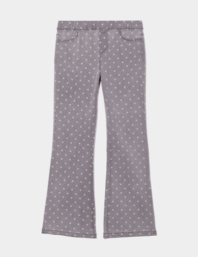 Jegging flare taille élastiquée gris fille