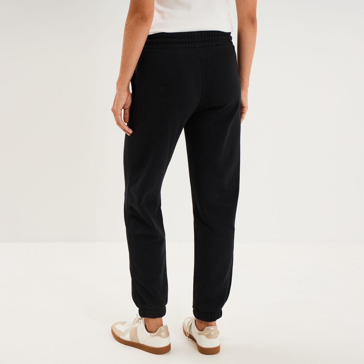 Pantalon de jogging molletonn&eacute; noir femme