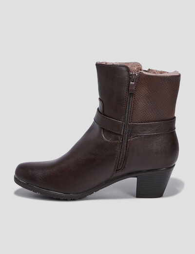 Bottines fourrées marron femme
