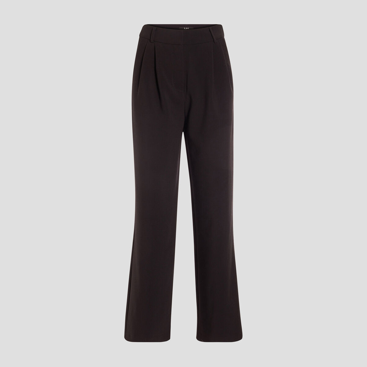 Pantalon évasé à pinces noir femme