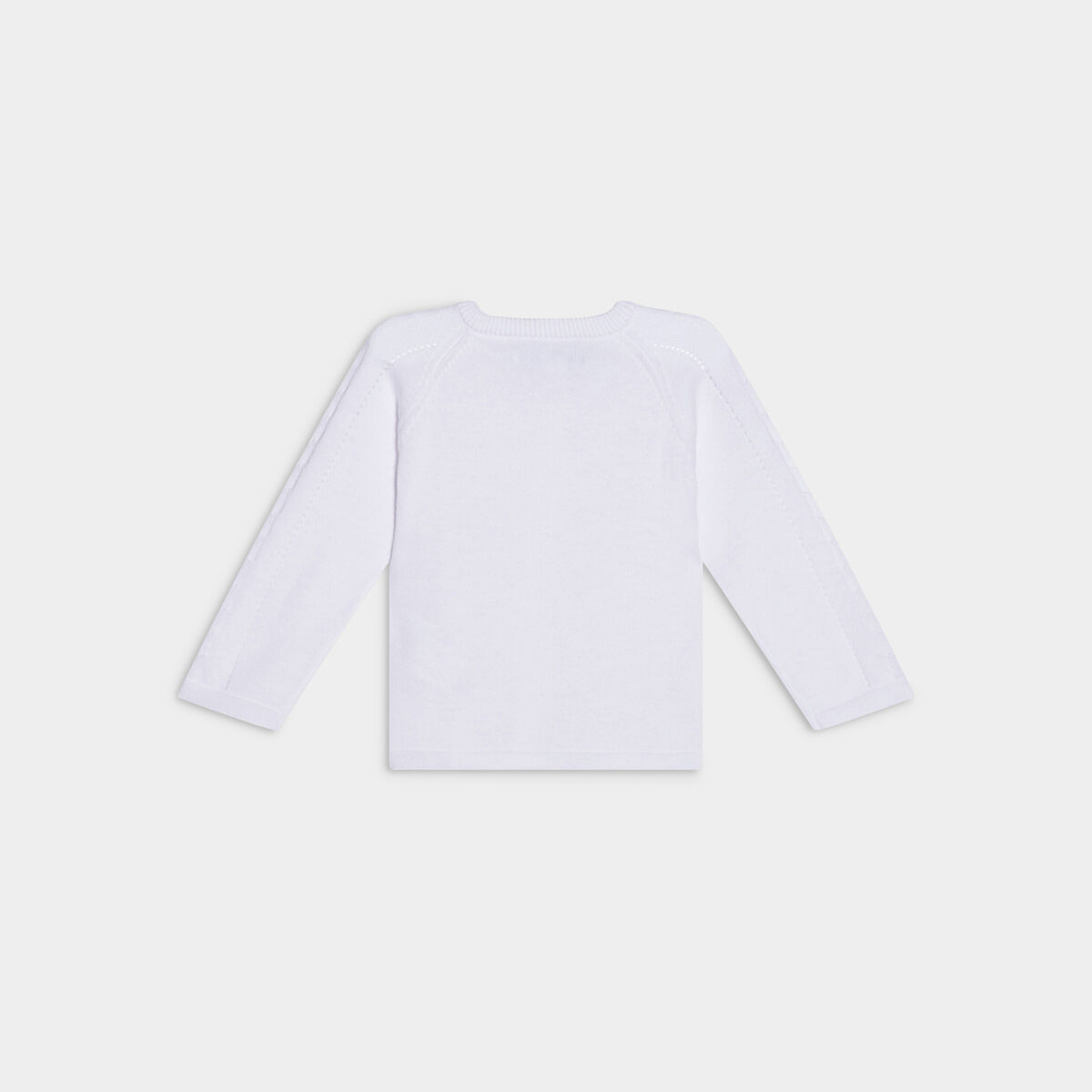 Gilet manches longues boutonné coton blanc bébé fille
