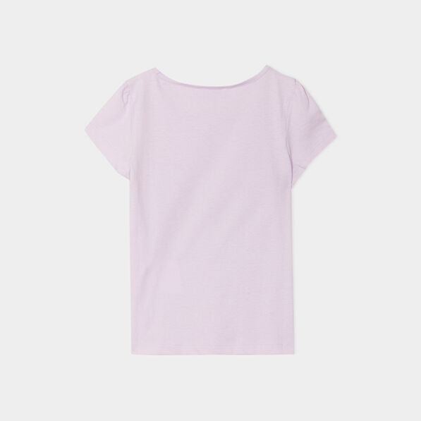 Ensemble pyjama short et t-shirt coton violet clair fille