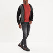 Sweat zippé à capuche coton Liberto noir homme