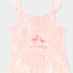 Combishort à bretelles et volants rose fluo bébé fille