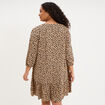 Robe courte fluide &eacute;vas&eacute;e boutonn&eacute;e beige clair femme grande taille