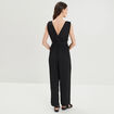 Combinaison pantalon plissée noir femme