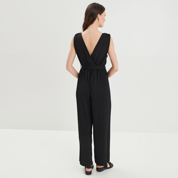combinaison pantalon plissee noir femme Combinaison pantalon plissée noir femme