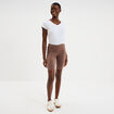 Short cycliste coton stretch marron cognac femme