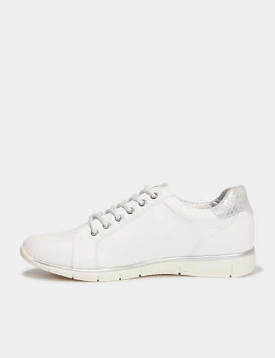 Baskets perforées à lacets Confortissimo blanc femme
