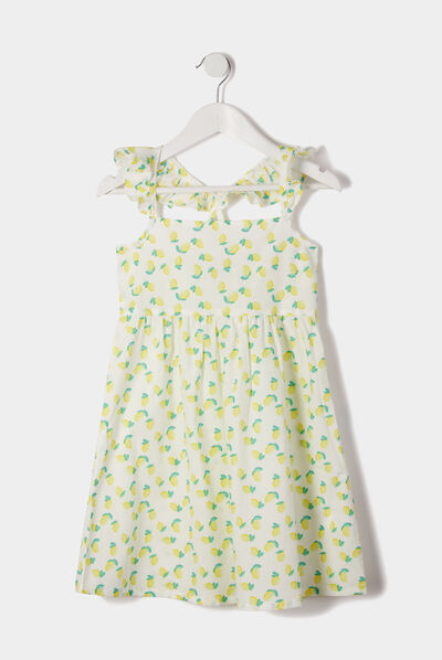 Robe évasée à bretelles croisées blanc fille