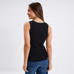 D&eacute;bardeur coton bords dentelle noir femme