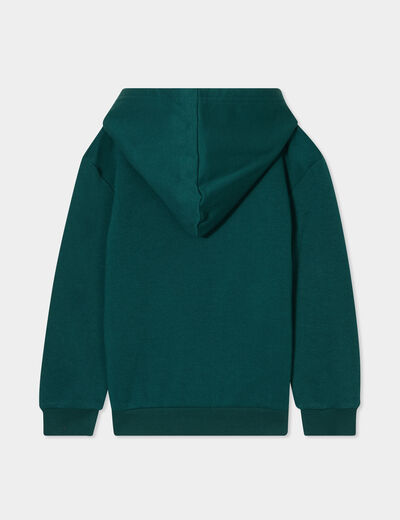 Sweat à capuche hoodie oversize vert foncé garçon
