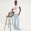 T-shirt manches courtes col rond coton blanc femme