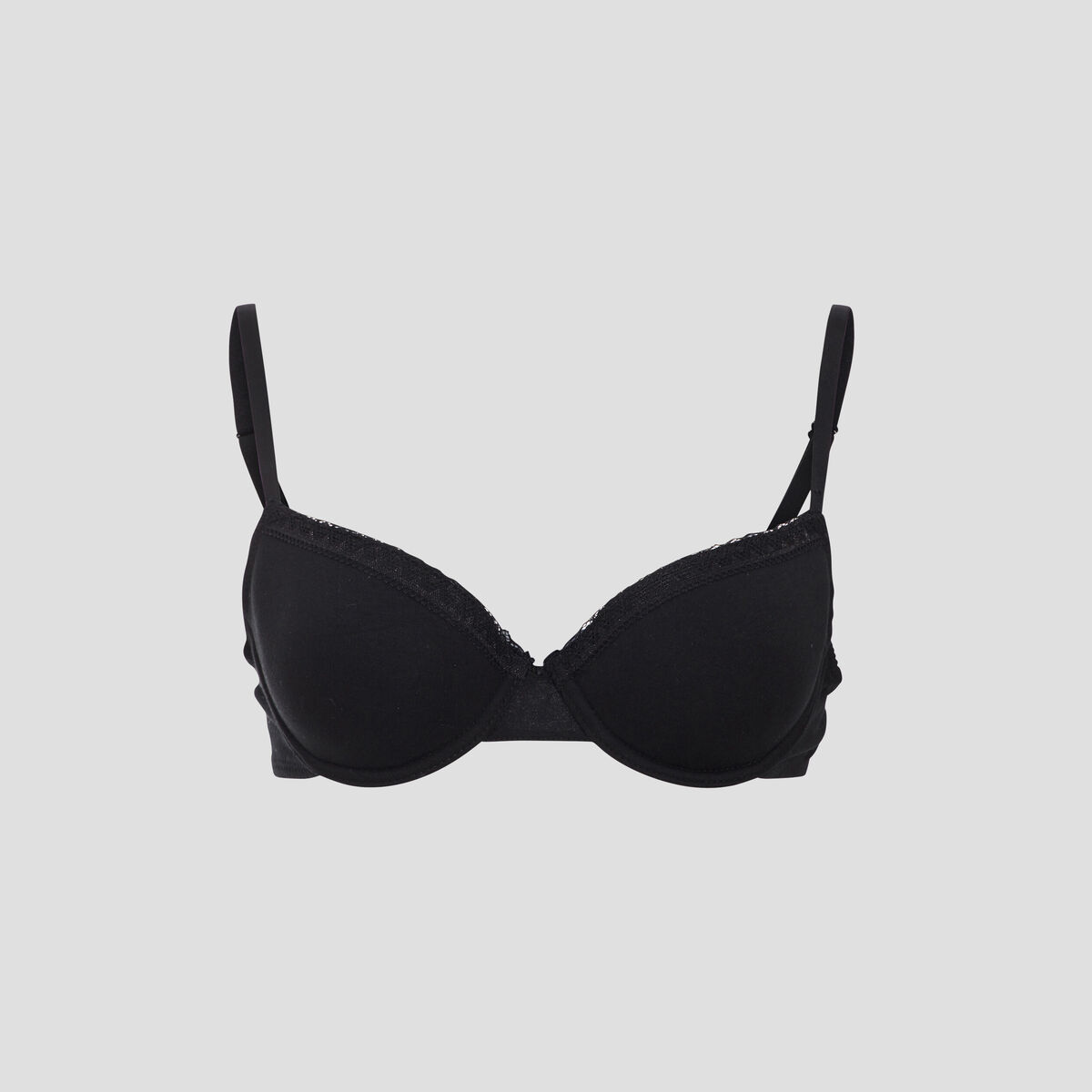 Soutien-gorge corbeille emboitant coton noir femme