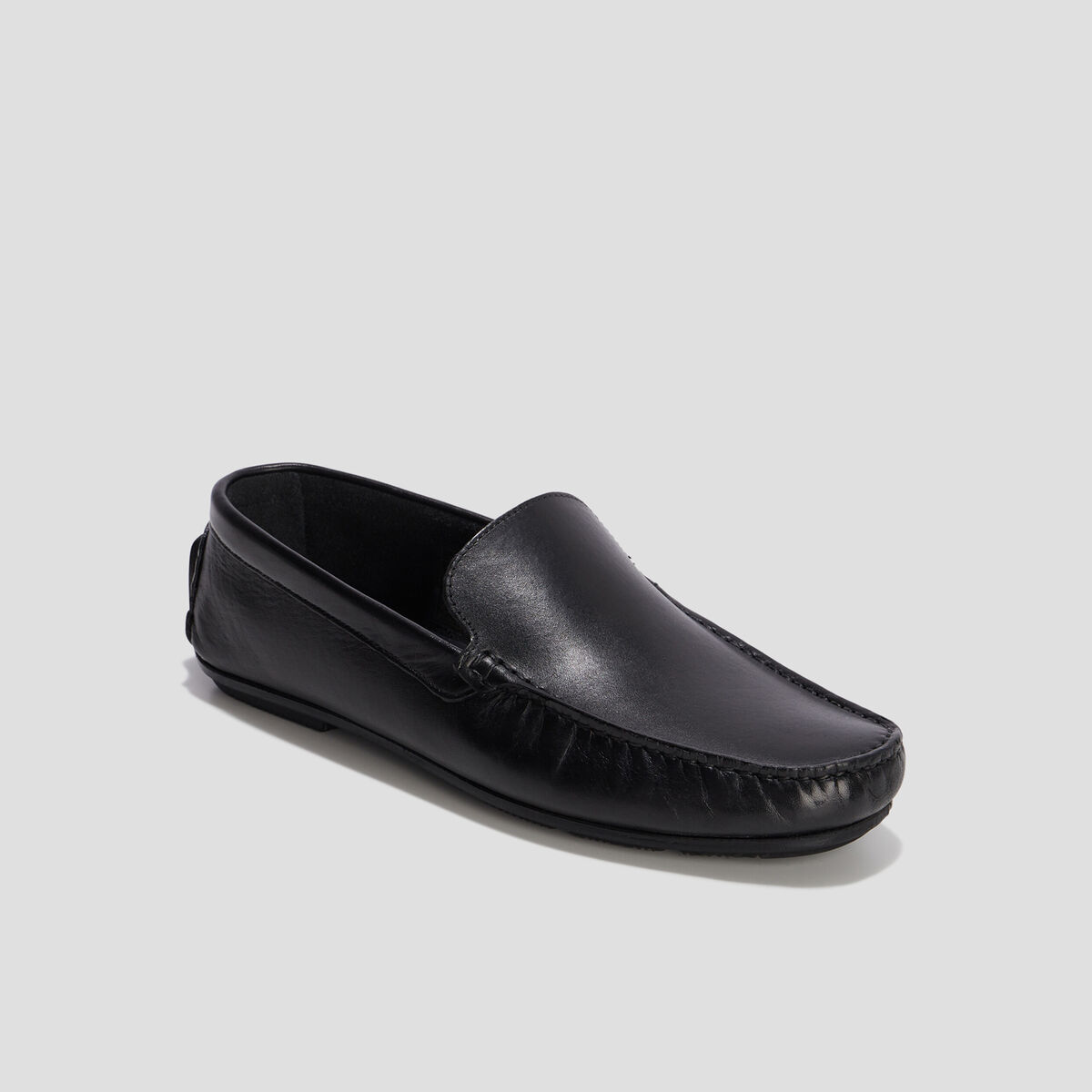 Mocassins en cuir noir homme