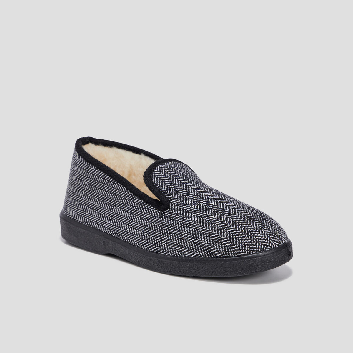 Pantoufles fourrées noir homme