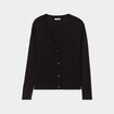Gilet col en V boutonné noir femme