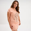 Chemise de nuit manches courtes rose clair femme grande taille