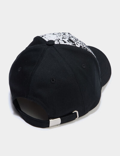Casquette bomb&eacute;e en coton noir gar&ccedil;on