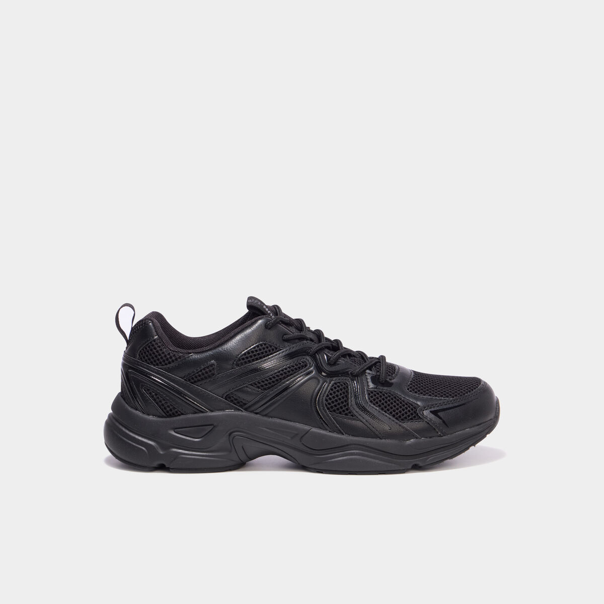 Baskets running &agrave; lacets noir homme