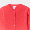 Gilet coton boutonné à bord festonné rose corail bébé fille