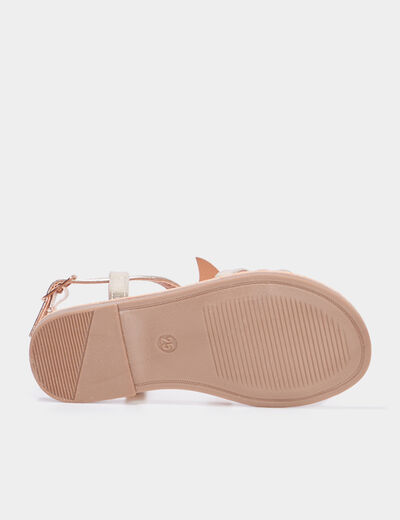 Sandales talon plat jaune or fille