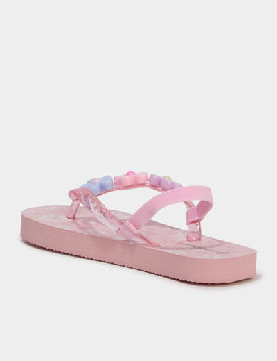 Tongs d&eacute;tails fantaisie rose fille