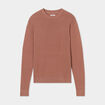 Pull en maille textur&eacute;e col rond marron homme