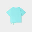 T-shirt détail noeud coton Stitch vert turquoise fille