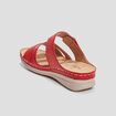 Mules compensées pied large rouge femme