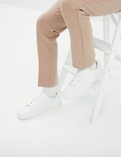Baskets plates blanc homme