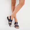 Sandales talons compensés bleu marine femme