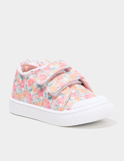 Tennis basses renforc&eacute;es semelle souple multicolore b&eacute;b&eacute; fille