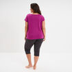 Ensemble pyjama corsaire et t-shirt violet femme grande taille